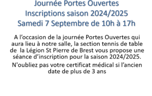 Journée Portes Ouvertes et Inscriptions saison 2024/2025